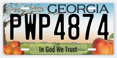 GA license plate PWP4874