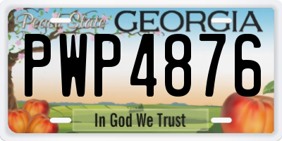 GA license plate PWP4876