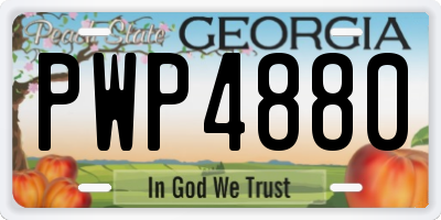 GA license plate PWP4880