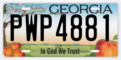 GA license plate PWP4881