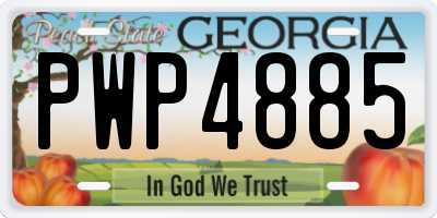 GA license plate PWP4885