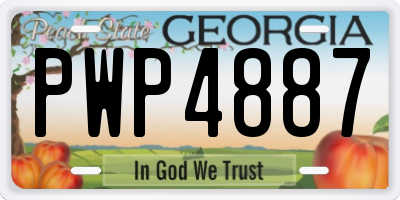 GA license plate PWP4887