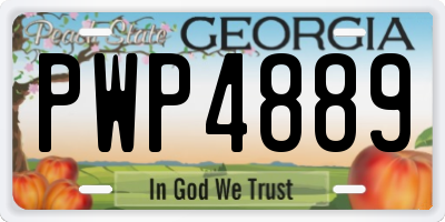 GA license plate PWP4889