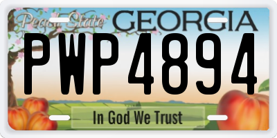 GA license plate PWP4894