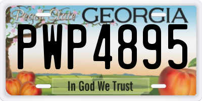 GA license plate PWP4895
