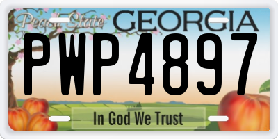 GA license plate PWP4897