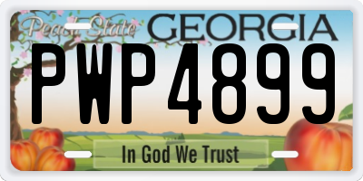 GA license plate PWP4899