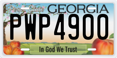 GA license plate PWP4900