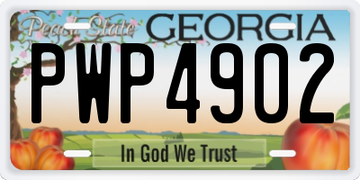 GA license plate PWP4902