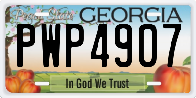 GA license plate PWP4907
