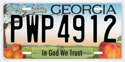 GA license plate PWP4912