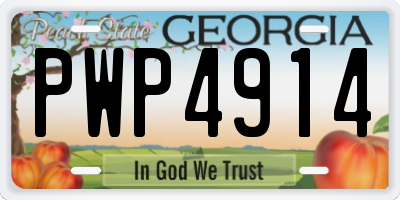 GA license plate PWP4914