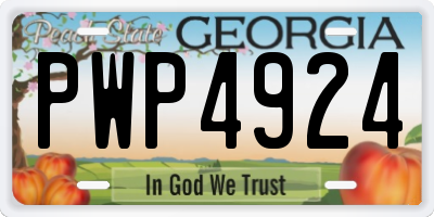 GA license plate PWP4924