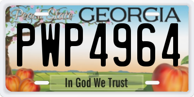 GA license plate PWP4964