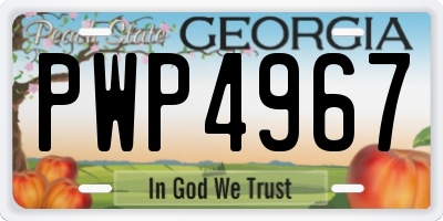 GA license plate PWP4967