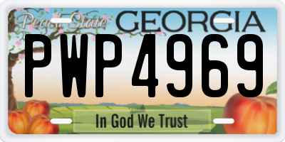 GA license plate PWP4969