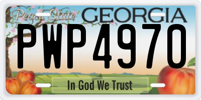 GA license plate PWP4970
