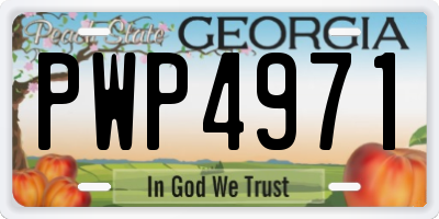 GA license plate PWP4971