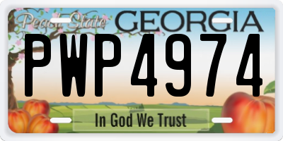 GA license plate PWP4974
