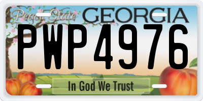 GA license plate PWP4976