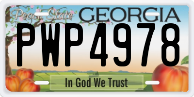 GA license plate PWP4978