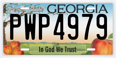 GA license plate PWP4979