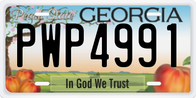 GA license plate PWP4991