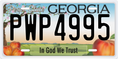 GA license plate PWP4995