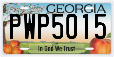 GA license plate PWP5015