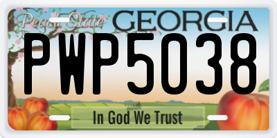 GA license plate PWP5038