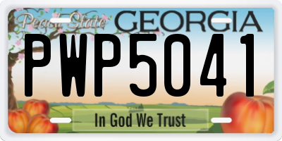 GA license plate PWP5041