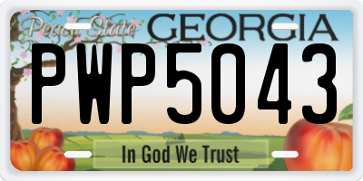 GA license plate PWP5043