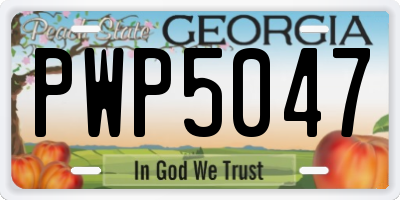 GA license plate PWP5047
