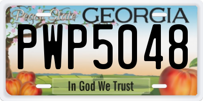 GA license plate PWP5048