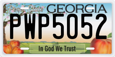 GA license plate PWP5052