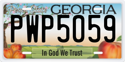 GA license plate PWP5059
