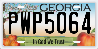 GA license plate PWP5064
