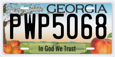 GA license plate PWP5068