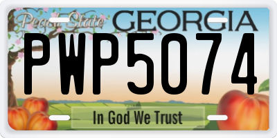 GA license plate PWP5074
