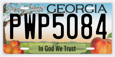 GA license plate PWP5084