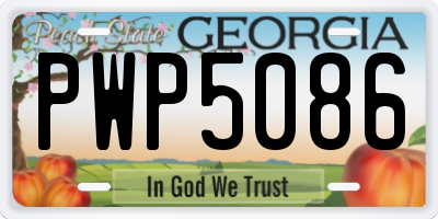 GA license plate PWP5086