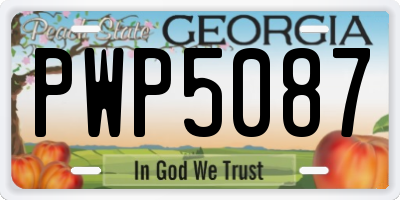 GA license plate PWP5087