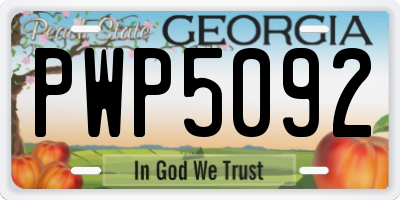 GA license plate PWP5092