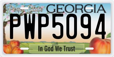 GA license plate PWP5094