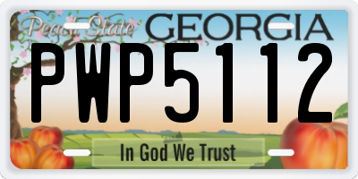 GA license plate PWP5112