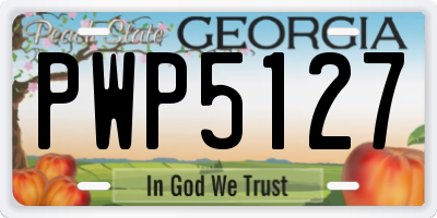 GA license plate PWP5127