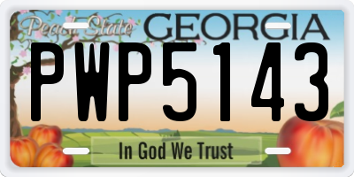 GA license plate PWP5143