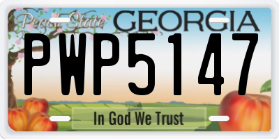 GA license plate PWP5147
