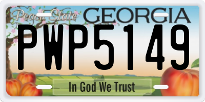 GA license plate PWP5149