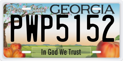 GA license plate PWP5152